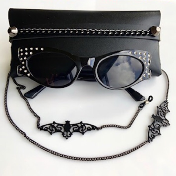 sunglasses black frame with clear crystals - Picture 10 of 14